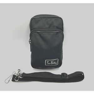Vtg Sun‎ Valley Camera Bag  8"x4" Black Pad Pockets Shoulder Strap & Wrist Strap